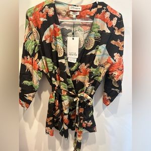 NWT Native Youth by Free People Wrap Blouse